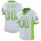 Custom White Neon Green-Navy Mesh Drift Fashion Football Jersey