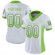 Custom White Neon Green-Navy Mesh Drift Fashion Football Jersey