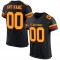 Custom Black Gold-Scarlet Mesh Authentic Football Jersey