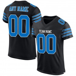 Custom Black Panther Blue-White Mesh Authentic Football Jersey