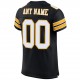 Custom Black White-Gold Mesh Authentic Football Jersey