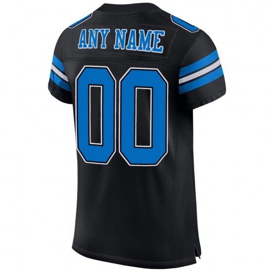 Custom Black Panther Blue-White Mesh Authentic Football Jersey