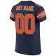 Custom Navy Orange-White Mesh Authentic Football Jersey