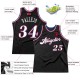 Custom Black White-Red Authentic Throwback Basketball Jersey