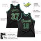 Custom Black Kelly Green-Old Gold Authentic Throwback Basketball Jersey