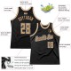 Custom Black Old Gold-White Authentic Throwback Basketball Jersey