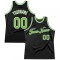 Custom Black Neon Green-White Authentic Throwback Basketball Jersey