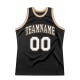 Custom Black White-Old Gold Authentic Throwback Basketball Jersey