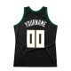 Custom Black White-Hunter Green Authentic Throwback Basketball Jersey