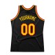 Custom Black Gold-Red Authentic Throwback Basketball Jersey