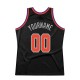 Custom Black Orange-Silver Gray Authentic Throwback Basketball Jersey