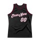 Custom Black White-Maroon Authentic Throwback Basketball Jersey