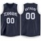 Custom Navy White V-Neck Basketball Jersey