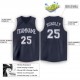 Custom Navy White V-Neck Basketball Jersey