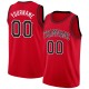 Custom Red Black-White Round Neck Rib-Knit Basketball Jersey