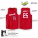 Custom Red White Round Neck Basketball Jersey