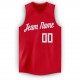 Custom Red White V-Neck Basketball Jersey