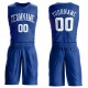 Custom Royal White Round Neck Suit Basketball Jersey