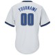 Custom White Blue-Black Authentic Throwback Rib-Knit Baseball Jersey Shirt