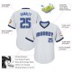 Custom White Blue-Black Authentic Throwback Rib-Knit Baseball Jersey Shirt