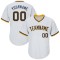 Custom White Navy-Gold Authentic Throwback Rib-Knit Baseball Jersey Shirt