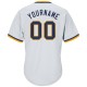 Custom White Navy-Gold Authentic Throwback Rib-Knit Baseball Jersey Shirt