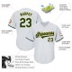 Custom White Green-Gold Authentic Throwback Rib-Knit Baseball Jersey Shirt