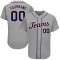 Custom Gray Navy-Orange Authentic Baseball Jersey