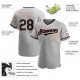 Custom Gray Black-Khaki Authentic Baseball Jersey