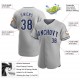 Custom Gray Navy-White Authentic Baseball Jersey