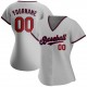 Custom Gray Red-Navy Authentic Baseball Jersey