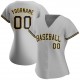 Custom Gray Navy-Gold Authentic Baseball Jersey