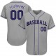 Custom Gray Purple-Black Authentic Baseball Jersey