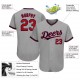 Custom Gray Red-Navy Authentic Baseball Jersey