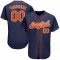 Custom Navy Orange-White Authentic Baseball Jersey