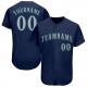 Custom Navy Gray-Aqua Baseball Jersey