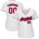 Custom White Red-Navy Authentic Baseball Jersey