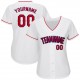 Custom White Red-Navy Authentic Baseball Jersey