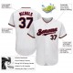 Custom White Navy-Red Authentic Baseball Jersey