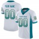 Custom White Teal-Old Gold Mesh Drift Fashion Football Jersey