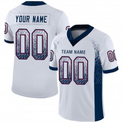 Custom White Navy-Red Mesh Drift Fashion Football Jersey