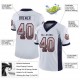 Custom White Navy-Orange Mesh Drift Fashion Football Jersey