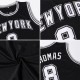 Custom Black White-Blue Authentic Throwback Basketball Jersey