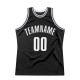 Custom Black White Authentic Throwback Basketball Jersey