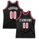 Custom Black White-Red Authentic Throwback Basketball Jersey