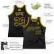 Custom Black Black-Gold Authentic Throwback Basketball Jersey