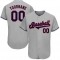 Custom Gray Navy-Red Authentic Baseball Jersey