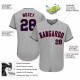 Custom Gray Navy-Red Authentic Baseball Jersey