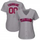 Custom Gray Red-Navy Baseball Jersey