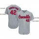 Custom Gray Red-Navy Baseball Jersey